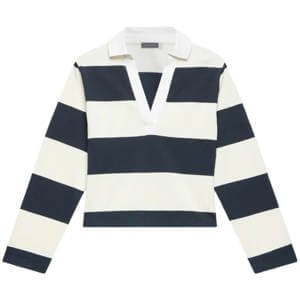 Mint Velvet Navy Striped Rugby Shirt